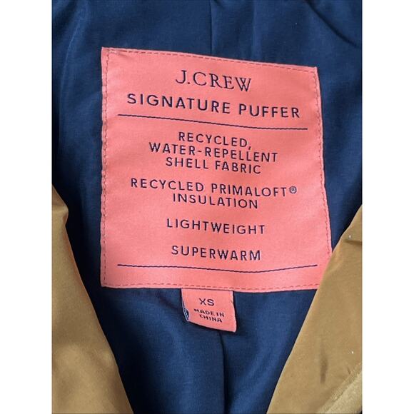 J Crew Quilted Regent Blazer Jacket PrimaLoft® XS English Saddle Brown Puffer - Picture 8 of 11